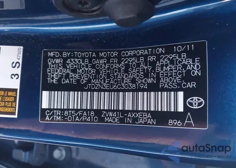 2012 Toyota Prius V Three z USA, uszkodzony, nr VIN JTDZN3EU6C3038194